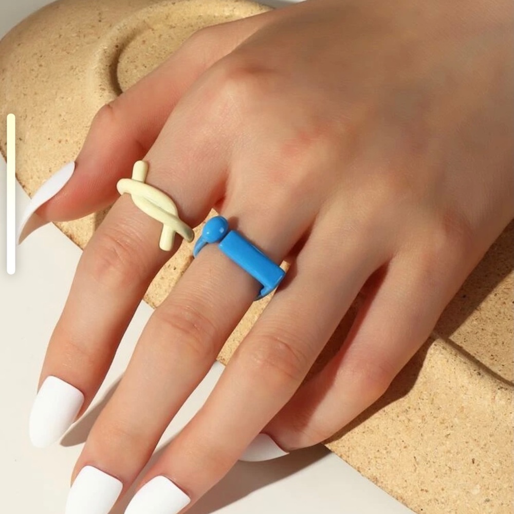 2pcs structured ring